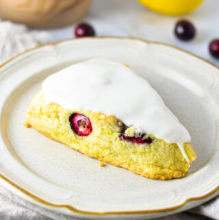 Eggless Lemon Cranberry Scones