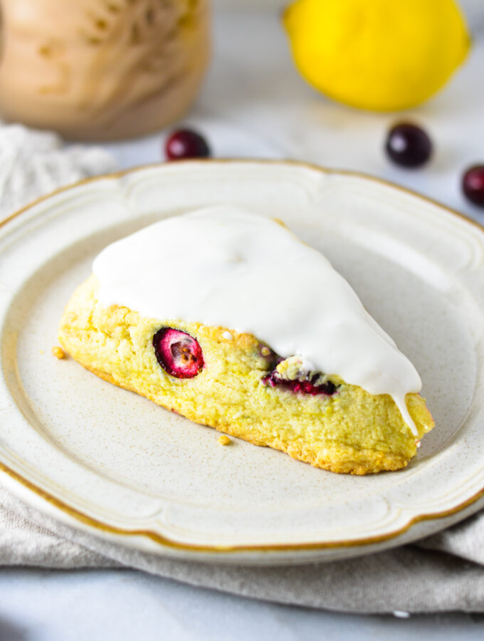 Eggless Lemon Cranberry Scones