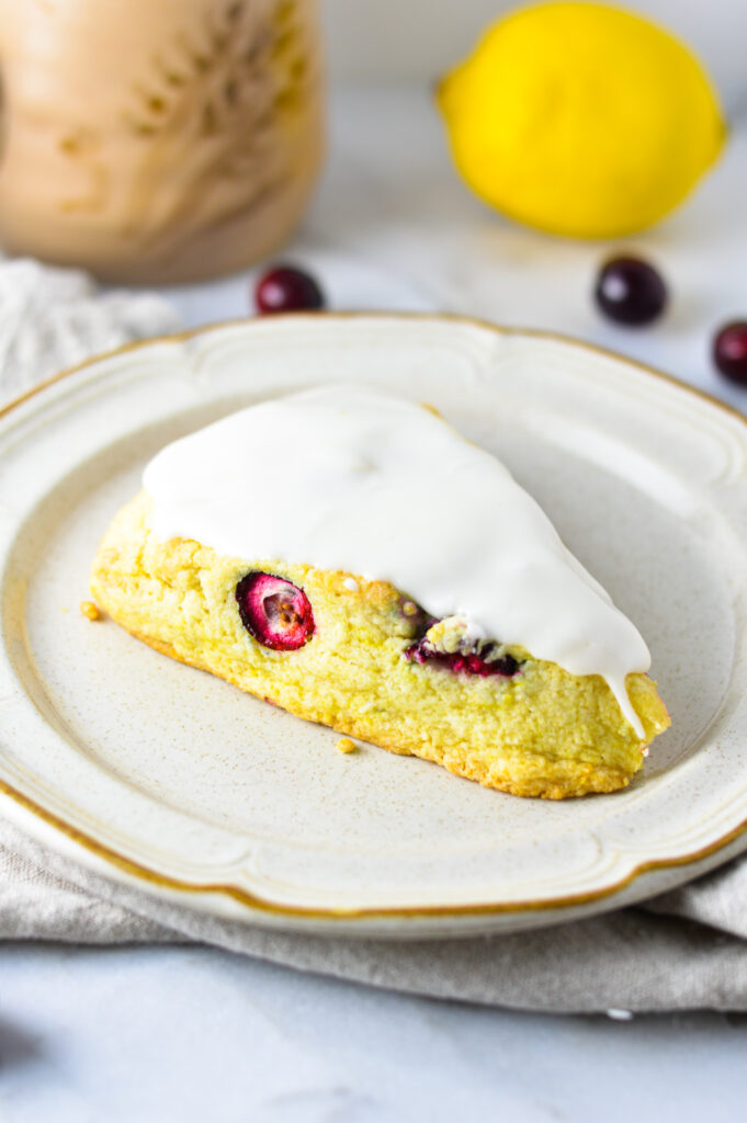 Eggless Lemon Cranberry Scones