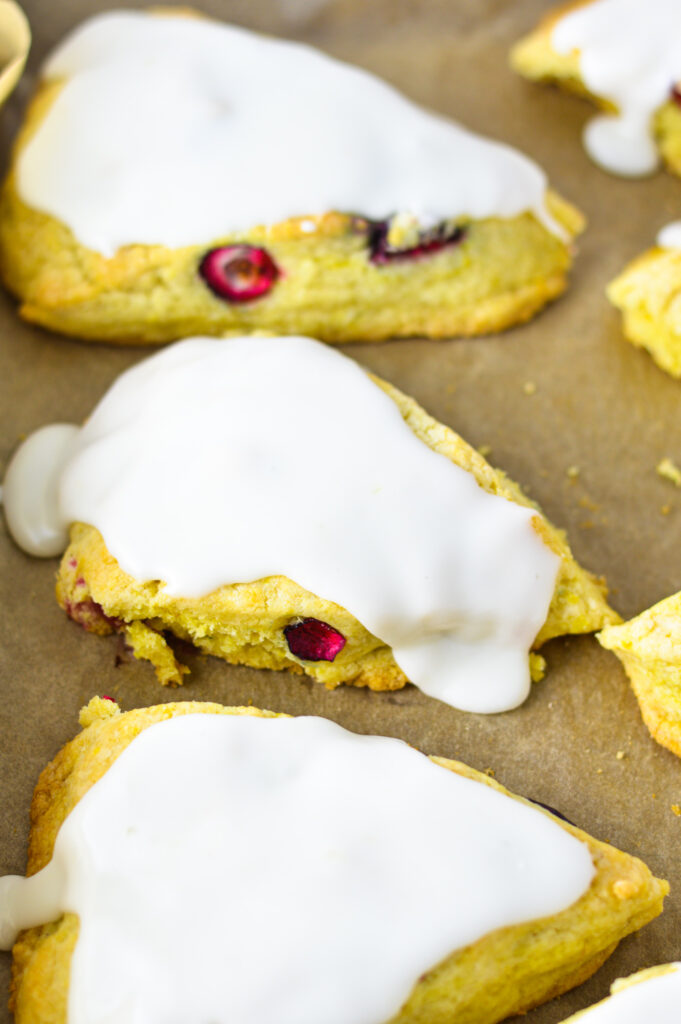 Eggless Lemon Cranberry Scones