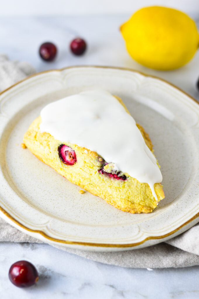 Eggless Lemon Cranberry Scones