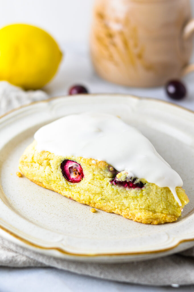 Eggless Lemon Cranberry Scones