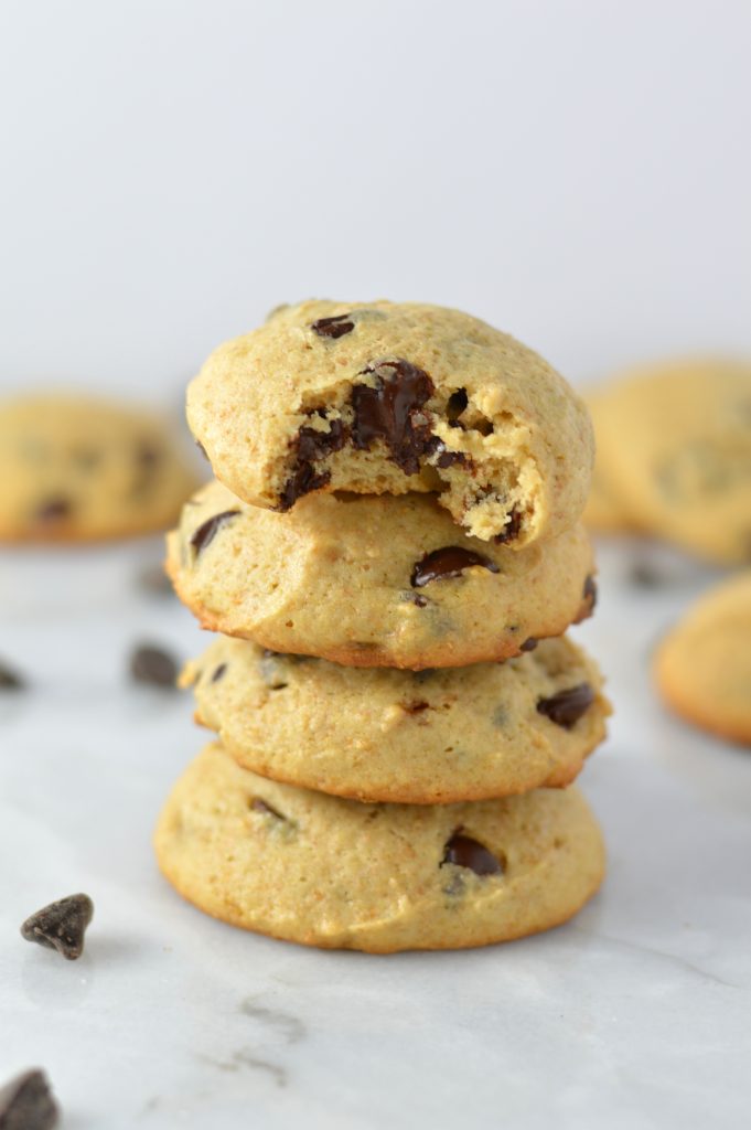 Easy Sour Cream Chocolate Chip Cookies recipe. Tastes just like a muffin top, these cookies make a healthier choice for a nut free dessert or snack.