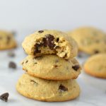 Easy Sour Cream Chocolate Chip Cookies recipe. Tastes just like a muffin top, these cookies make a healthier choice for a nut free dessert or snack.