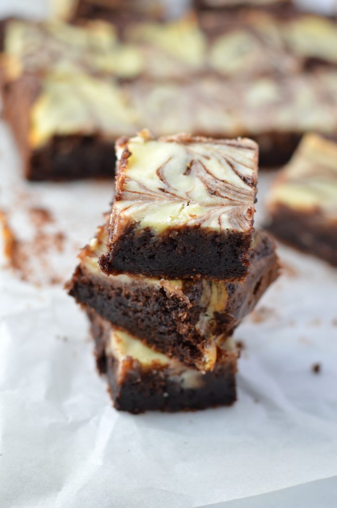 The best Marble Cream Cheese Brownie made from scratch. Fudgy, chocolatey and so easy to make, these will become your new favourite dessert.