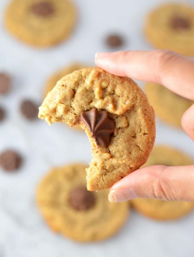 Easy Rosebud Peanut Butter Cookies made with only 6 ingredients and ready in under 15 minutes. This is a great last minute dessert recipe.