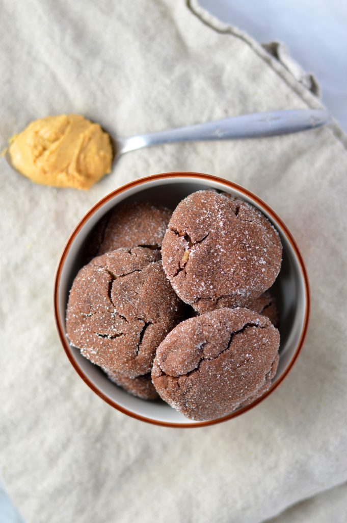 Easy Chocolate Peanut Butter Filled Cookies Recipe. Bite sized and super soft, they make a great dessert or snack idea.