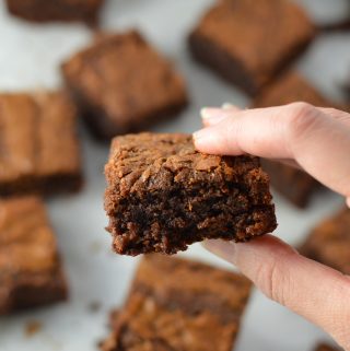 Gooey Nutella Brownies that are so easy to make and taste great. This is the perfect dessert recipe to make when you need a fudgy chocolate treat.