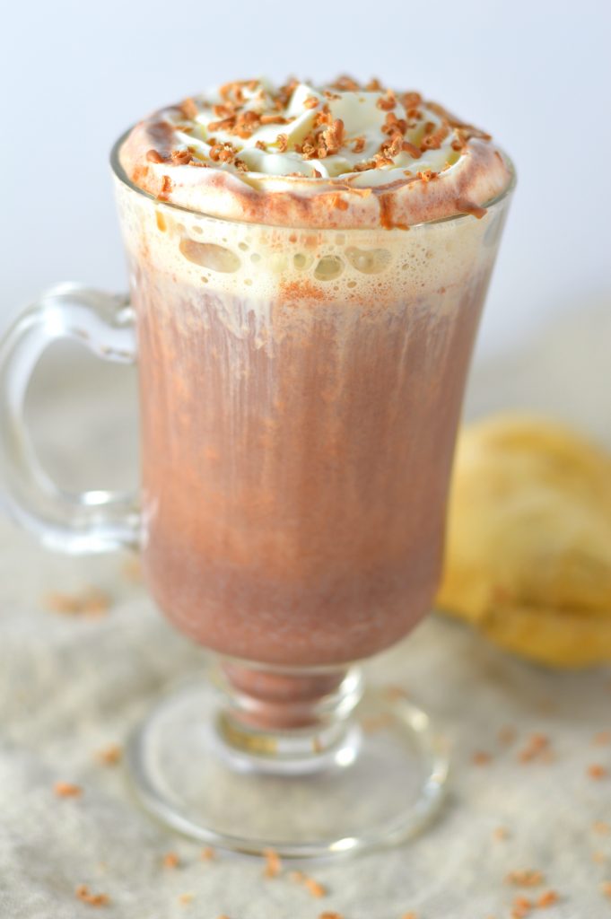 Easy Ginger Hot Chocolate drink recipe. This warm and comforting spiced beverage is a great idea for cold winter nights.