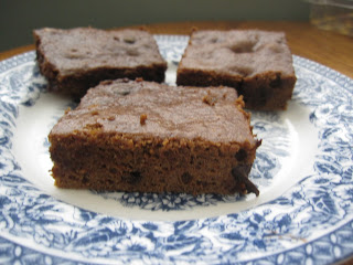 Chewy Chocolate Chip Pumpkin Brownie recipe. These fudgy dessert squares are made healthy with egg whites and whole wheat flour.