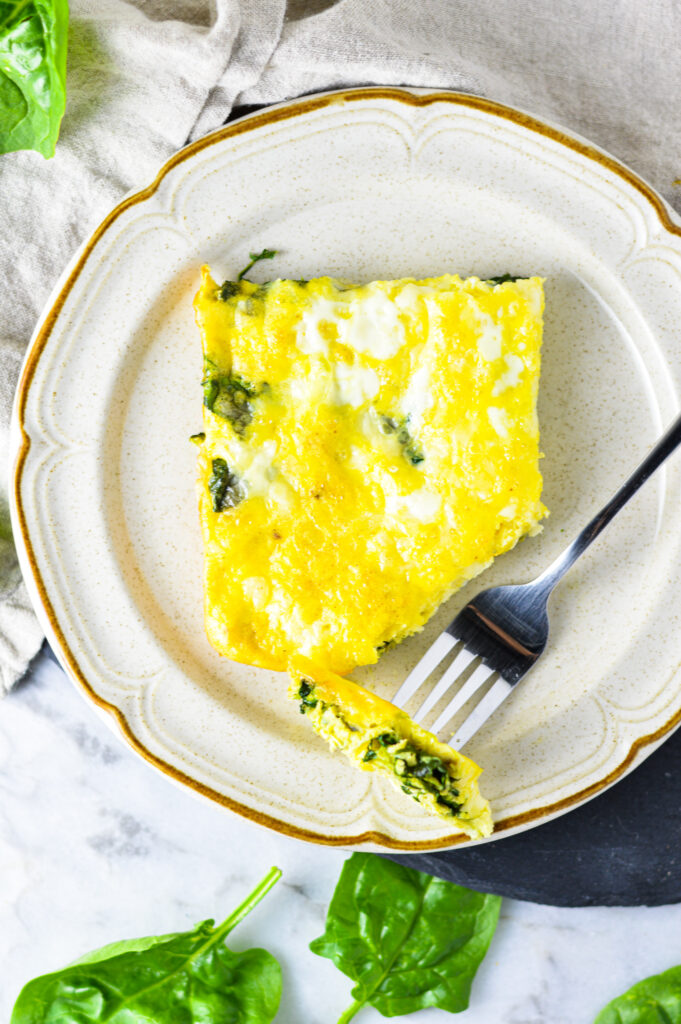 Mozzarella Spinach and Egg Bake