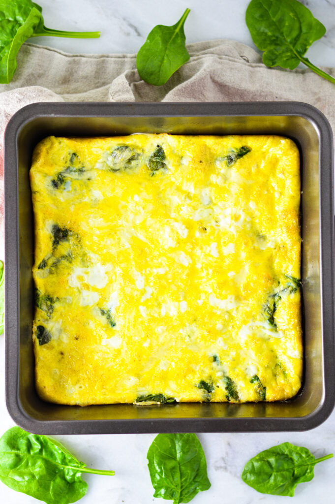 Mozzarella Spinach and Egg Bake