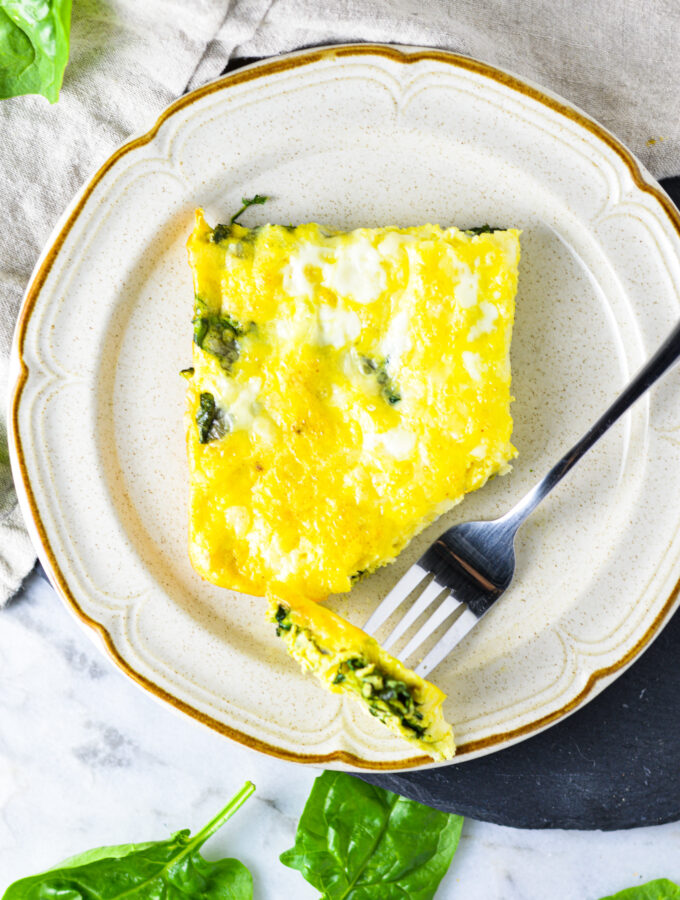 Mozzarella Spinach and Egg Bake