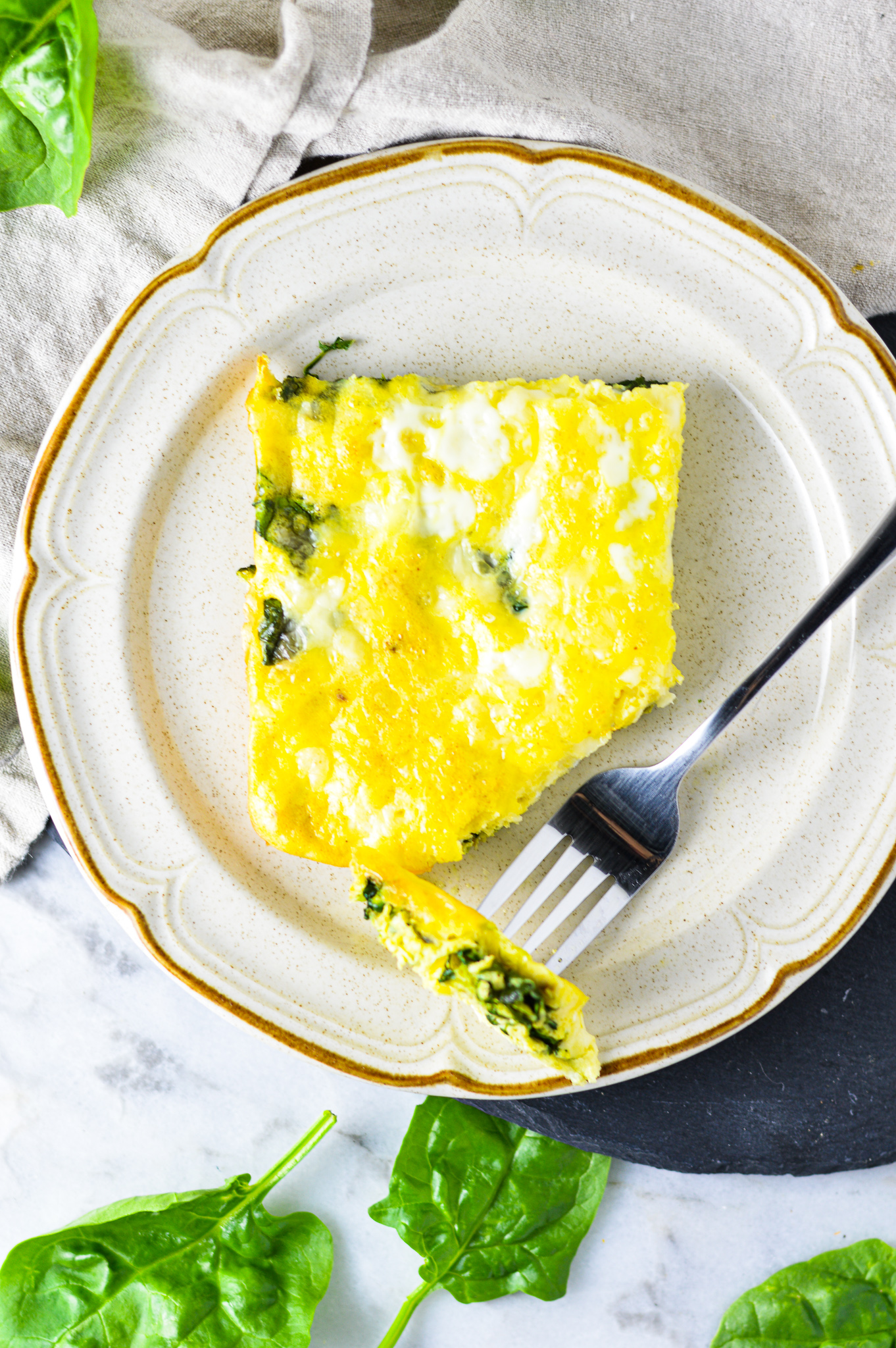 Mozzarella Spinach and Egg Bake