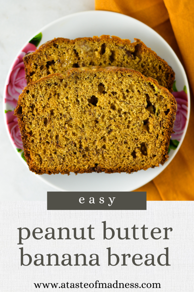 Peanut Butter Banana Bread with Peanut Butter Glaze