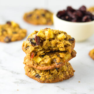 Apple Cranberry Oatmeal Cookies