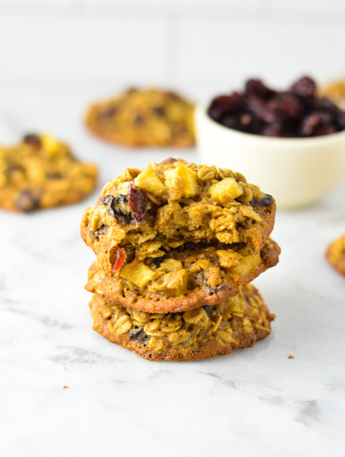 Apple Cranberry Oatmeal Cookies