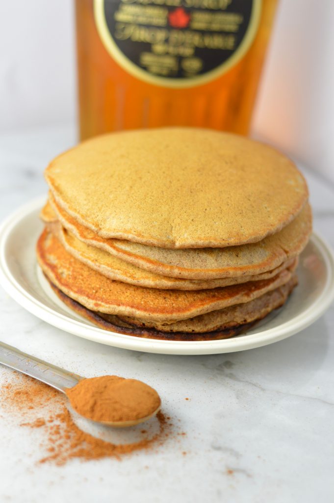 Healthy Whole Wheat Gingerbread Pancakes ready in under 15 minutes. Made without molasses and fluffy on the inside, how can you resist?