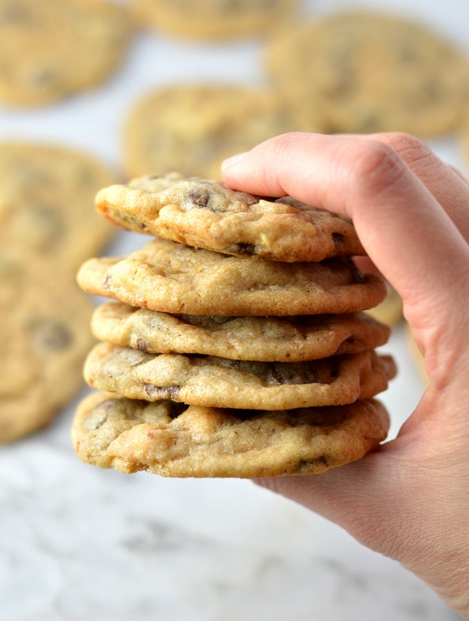 Sweet and salty chocolate chip cashew cookies. The perfect snack to bring to work or school.