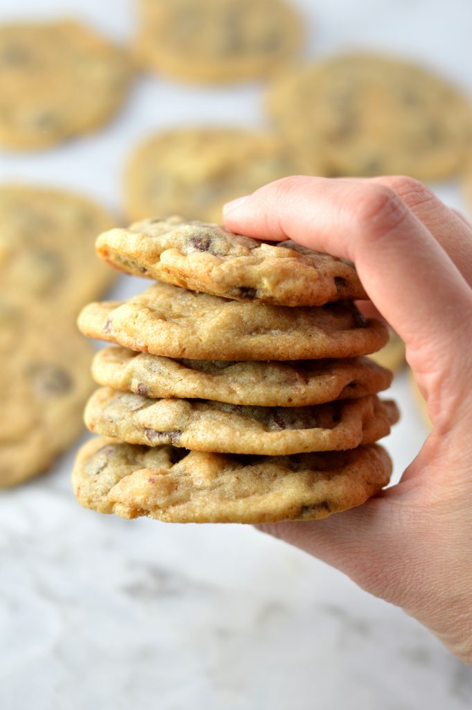 Sweet and salty chocolate chip cashew cookies. The perfect snack to bring to work or school.