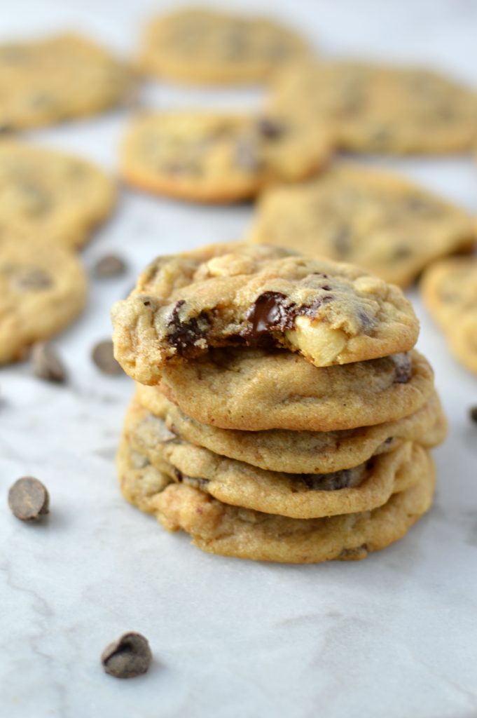 Sweet and salty chocolate chip cashew cookies. The perfect snack to bring to work or school.