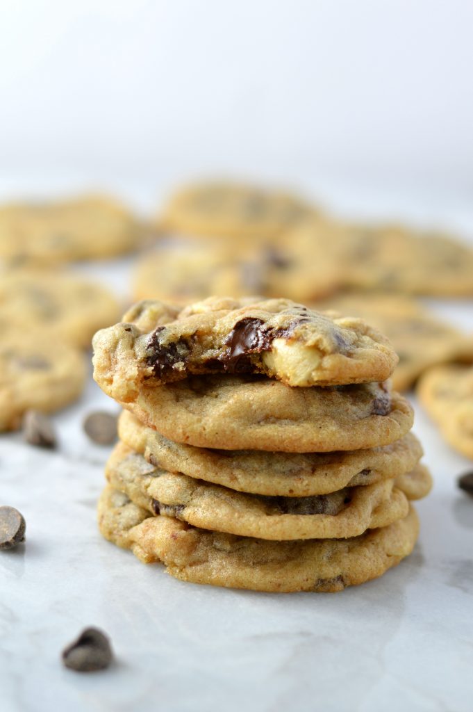 Sweet and salty chocolate chip cashew cookies. The perfect snack to bring to work or school.