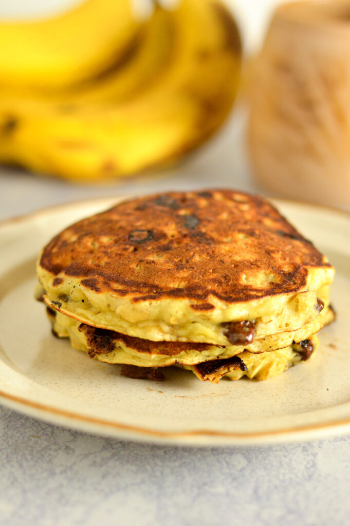 Chocolate Chip Banana Oatmeal Pancakes