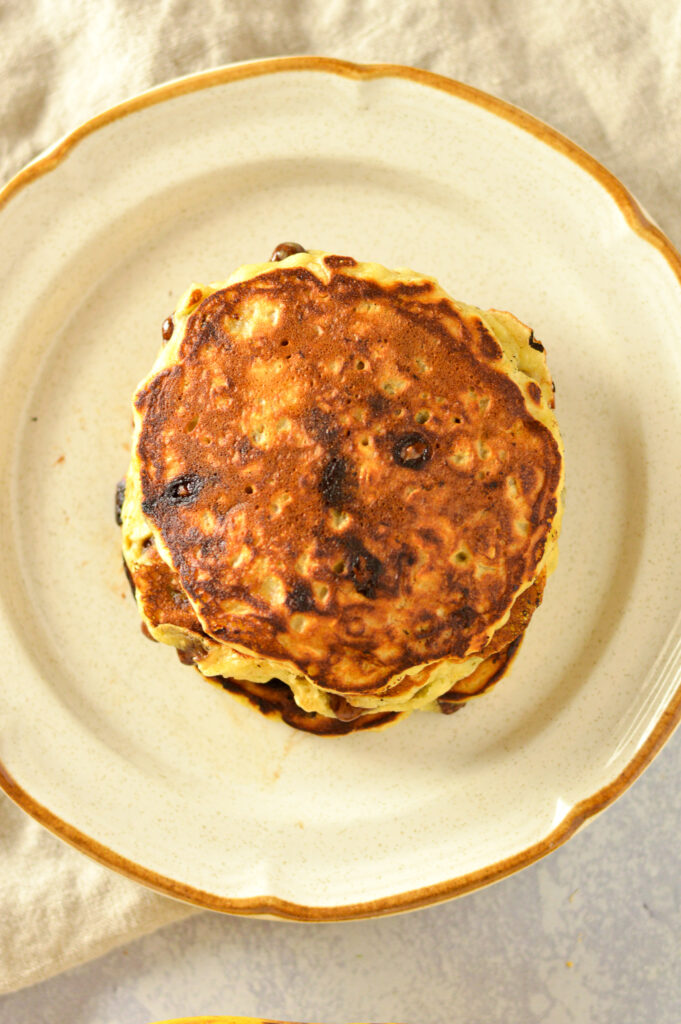 Chocolate Chip Banana Oatmeal Pancakes