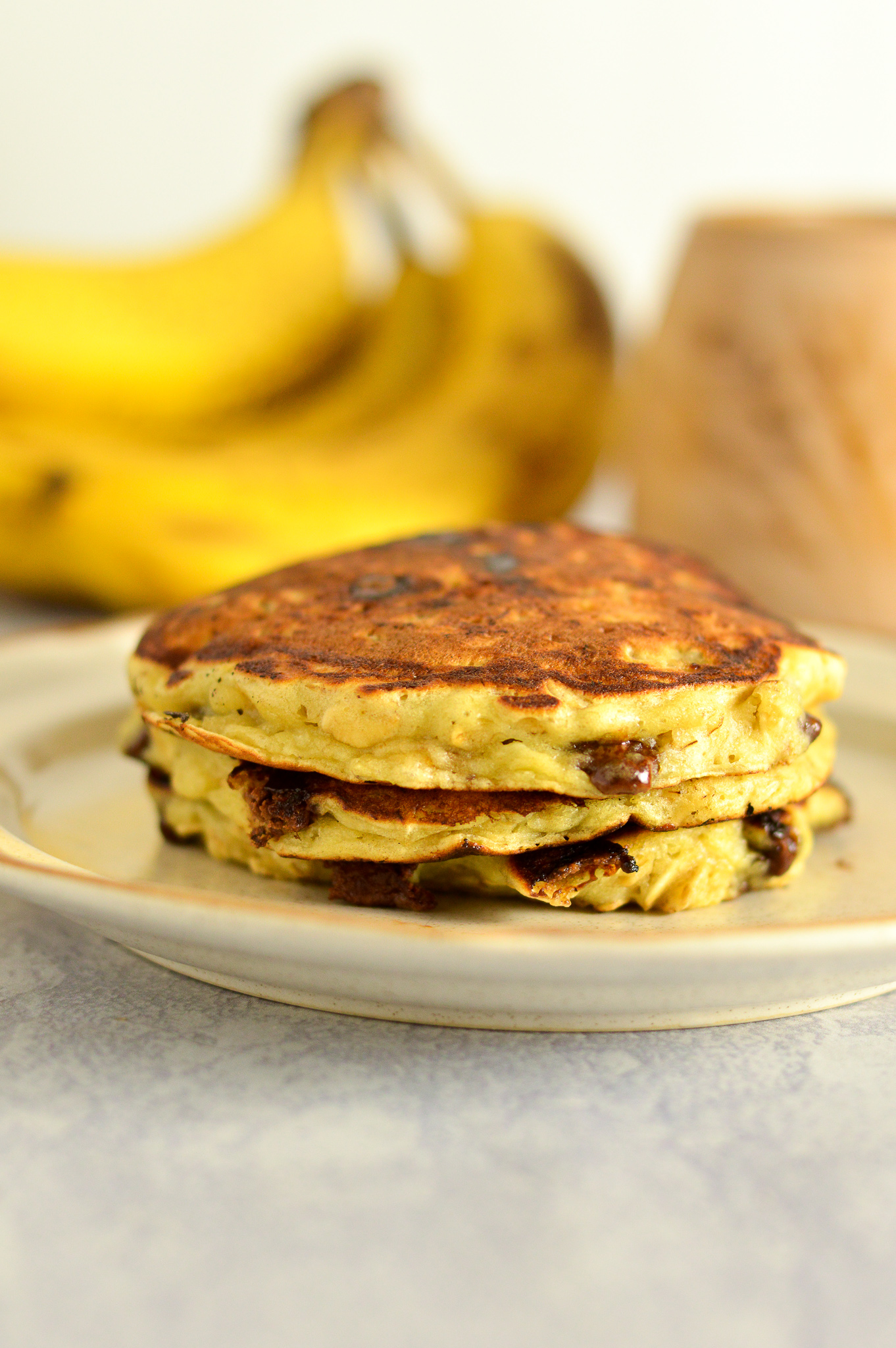 Chocolate Chip Banana Oatmeal Pancakes