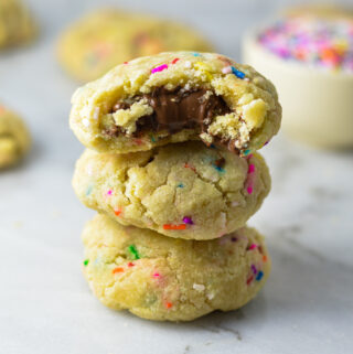 Nutella Stuffed Cookies with Sprinkles