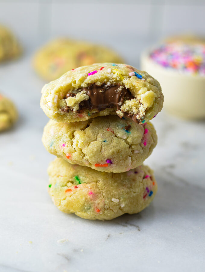 Nutella Stuffed Cookies with Sprinkles