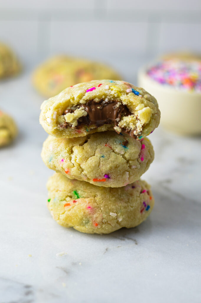 Nutella Stuffed Cookies with Sprinkles