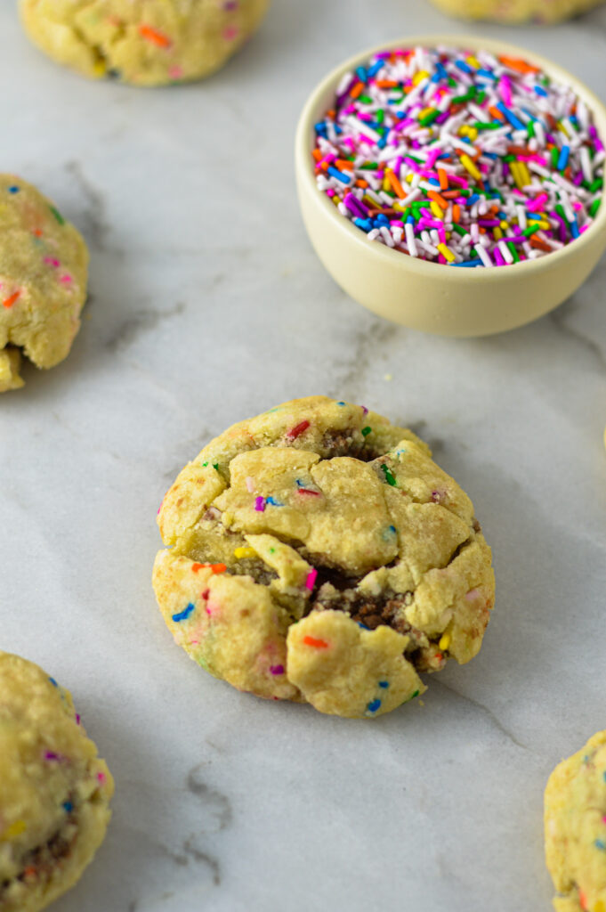 Nutella Stuffed Cookies with Sprinkles