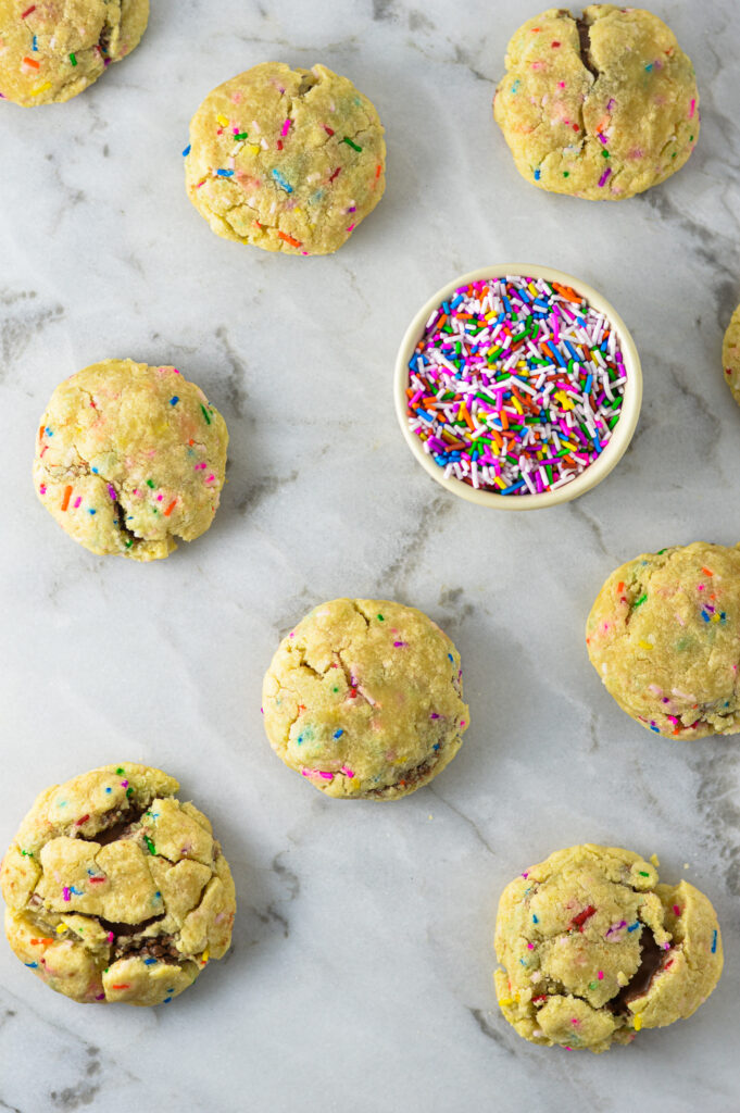 Nutella Stuffed Cookies with Sprinkles