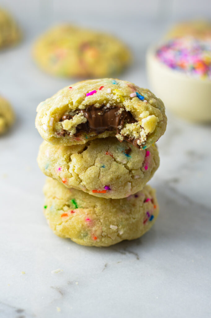 Nutella Stuffed Cookies with Sprinkles