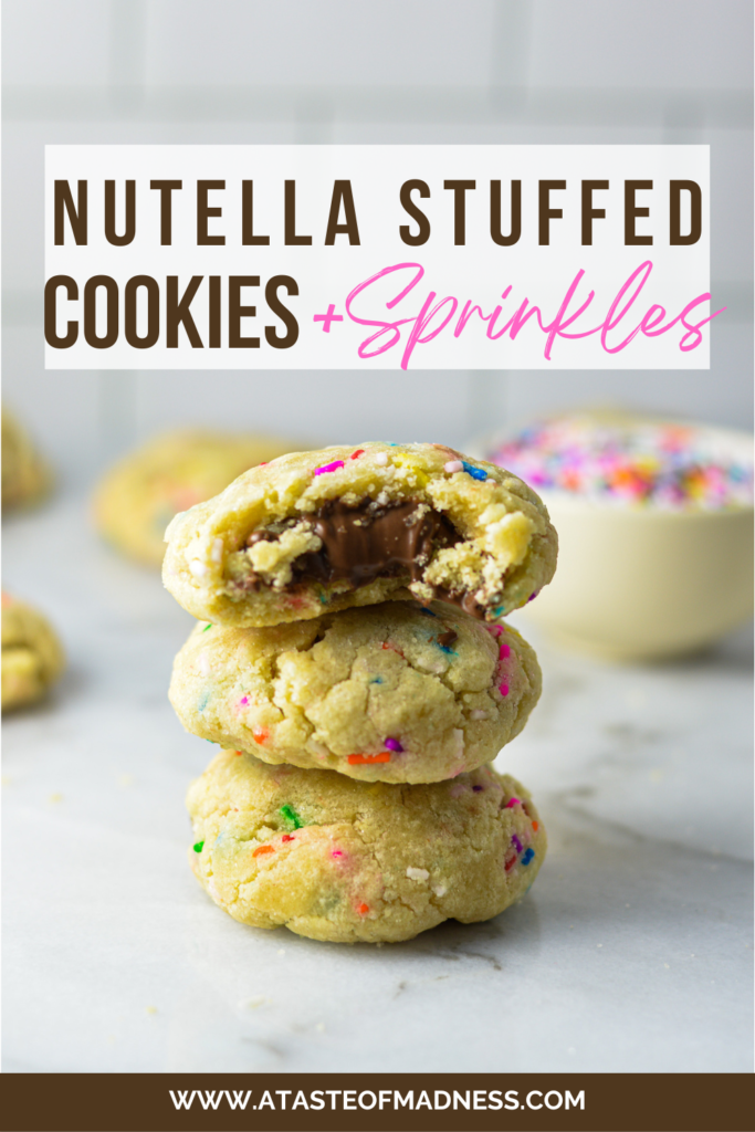 Nutella Stuffed Cookies with Sprinkles