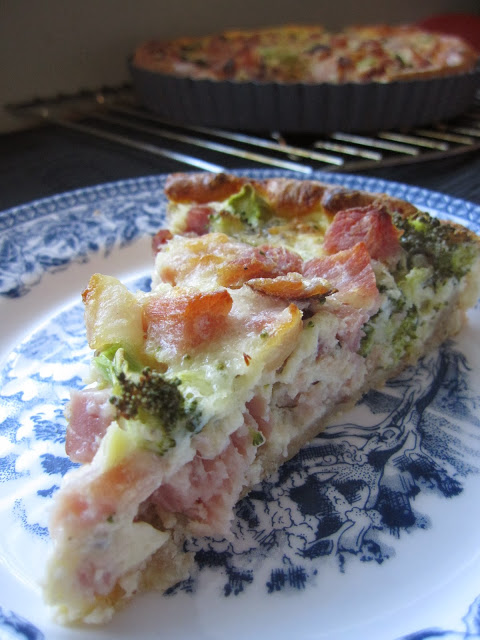 This broccoli and ham quiche is a great recipe to use up leftover ham. Made with a very easy crust recipe, you may never want another quiche recipe again.