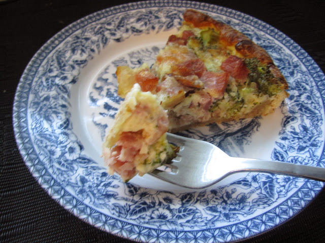 This broccoli and ham quiche is a great recipe to use up leftover ham. Made with a very easy crust recipe, you may never want another quiche recipe again.