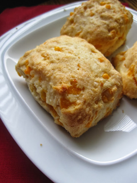 These cheese biscuits are perfectly flaky and so easy to make. They make a great side to soups or chili.