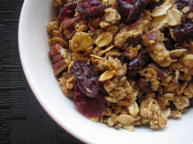 This pecan cranberry granola is one of my favorite granola recipes! It has everything you want: sweet, salty, crunchy.. and delicious.