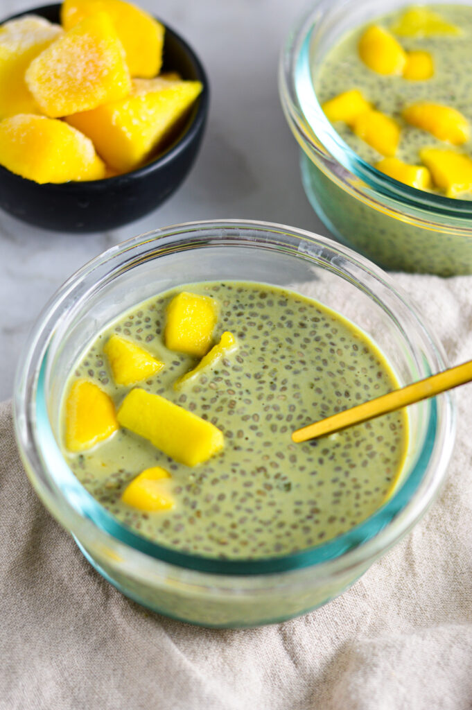 Matcha and Vanilla Chia Seed Pudding