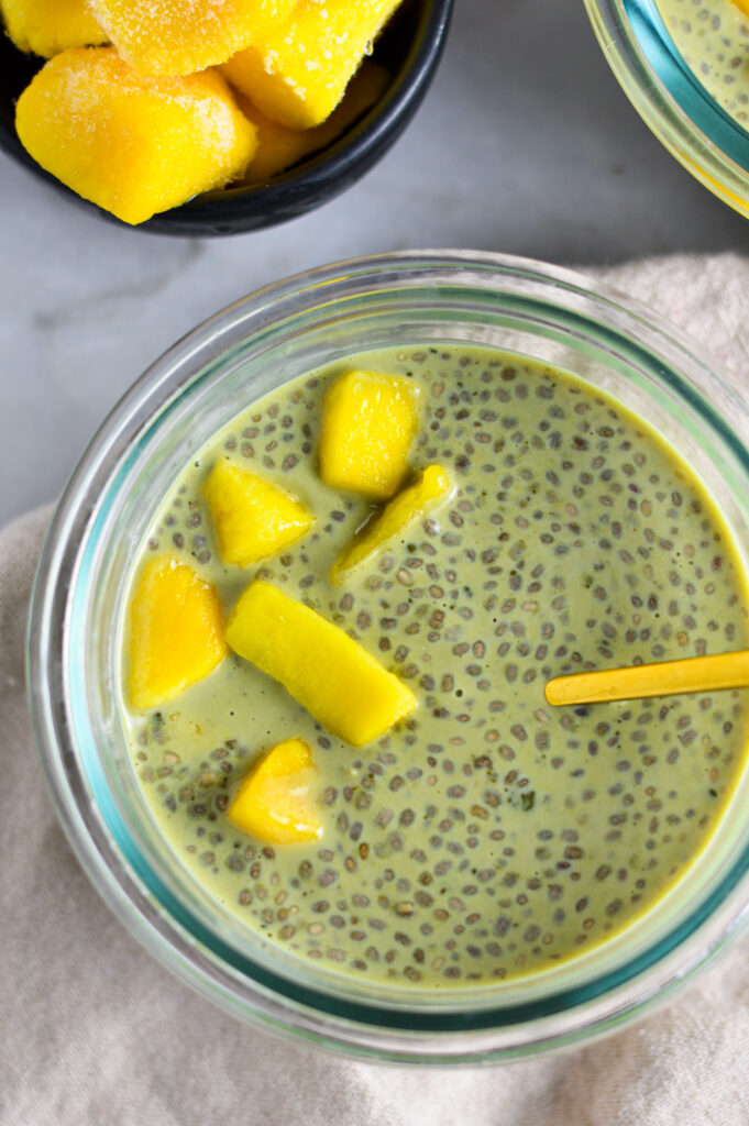 Matcha and Vanilla Chia Seed Pudding