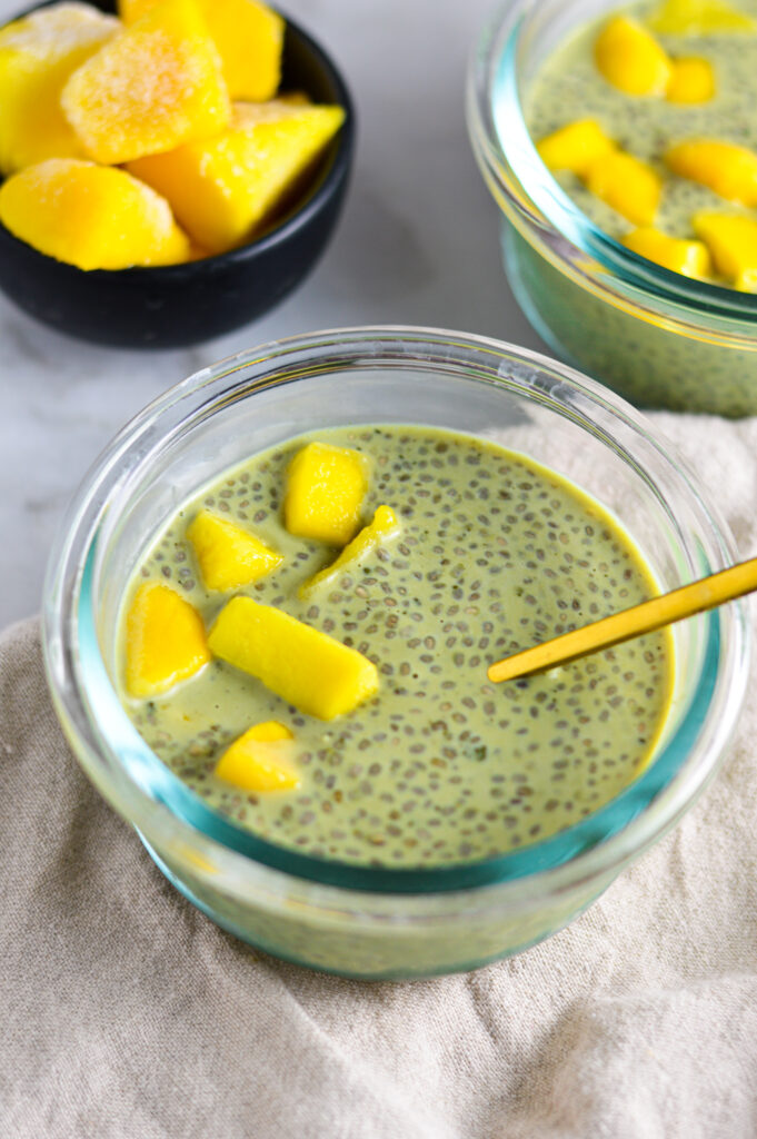 Matcha and Vanilla Chia Seed Pudding