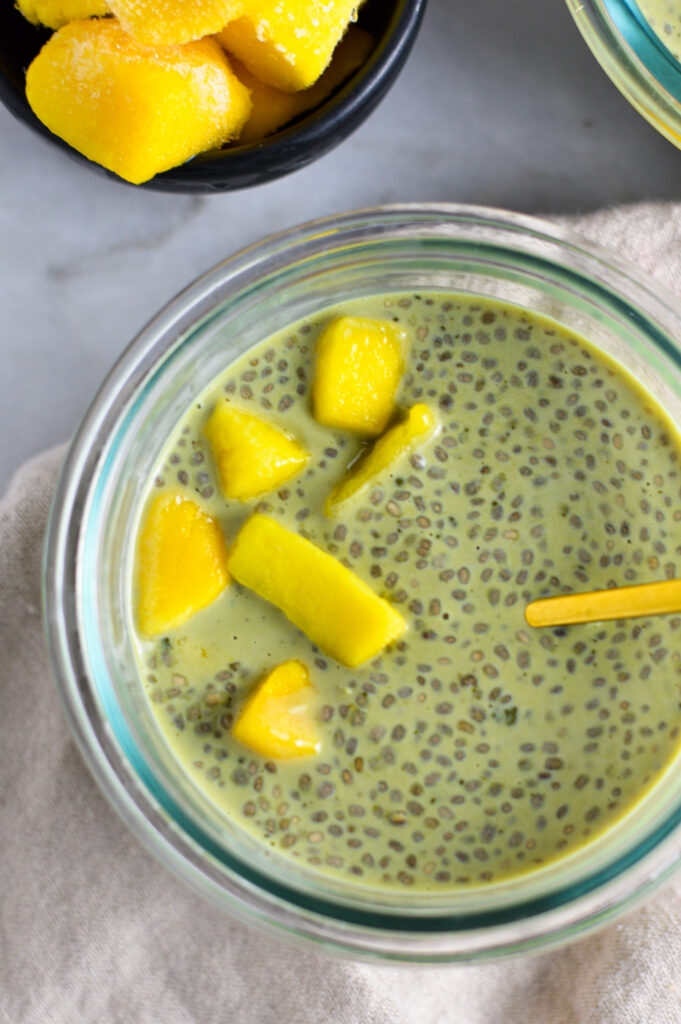 Matcha and Vanilla Chia Seed Pudding