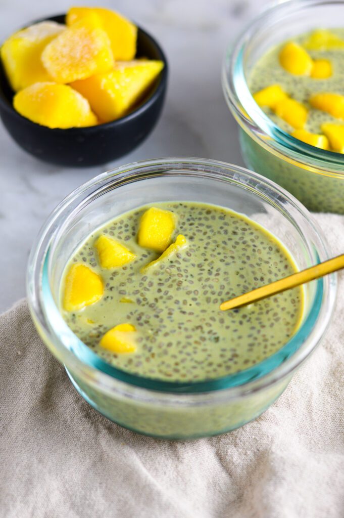 Matcha and Vanilla Chia Seed Pudding