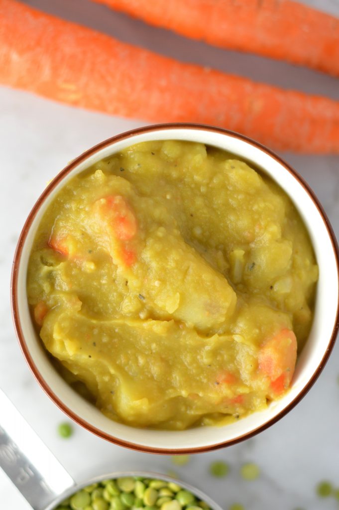 This quick and easy Split Pea and Ham Soup recipe is my favourite way to use up leftover ham. Made hearty with potatoes, carrots and celery.