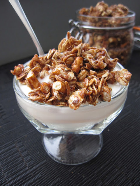 This Pretzel and Nutella Granola is the perfect sweet and salty snack. It also makes a great topping for yogurt for a nice and easy breakfast.