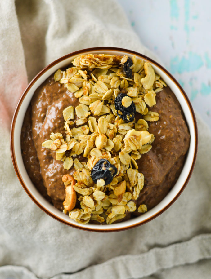 Chocolate Peanut Butter Creamy Chia Pudding