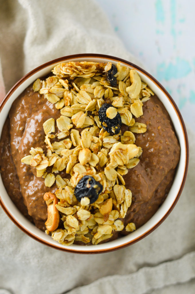 Chocolate Peanut Butter Creamy Chia Pudding