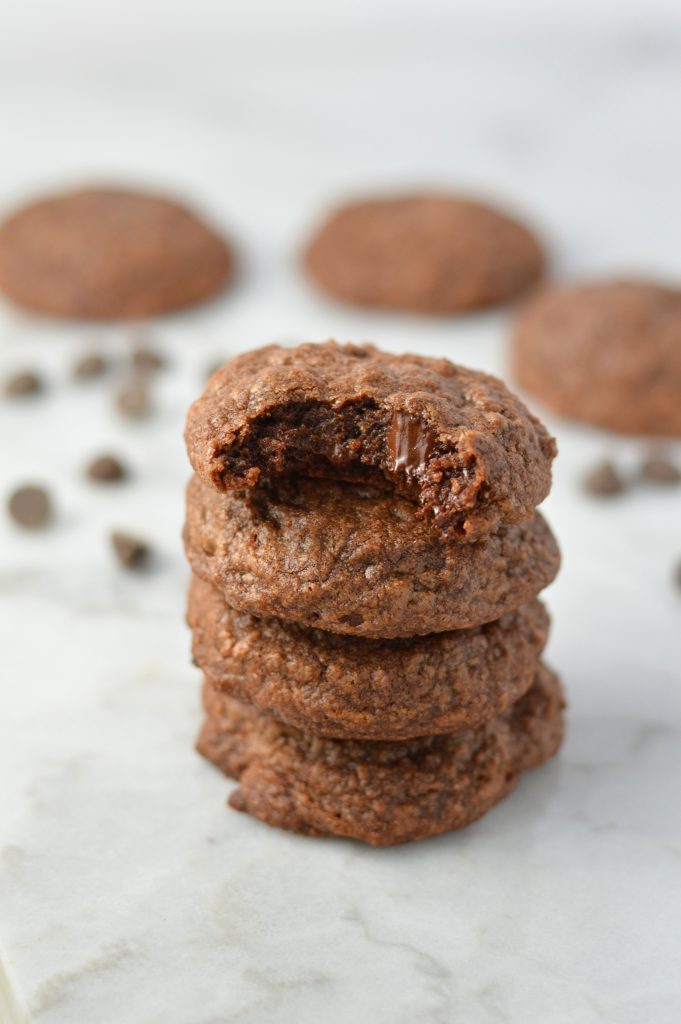 Chewy Double Chocolate Brownie Cookies that are so soft on the inside. They make a great quick and easy dessert or snack recipe.